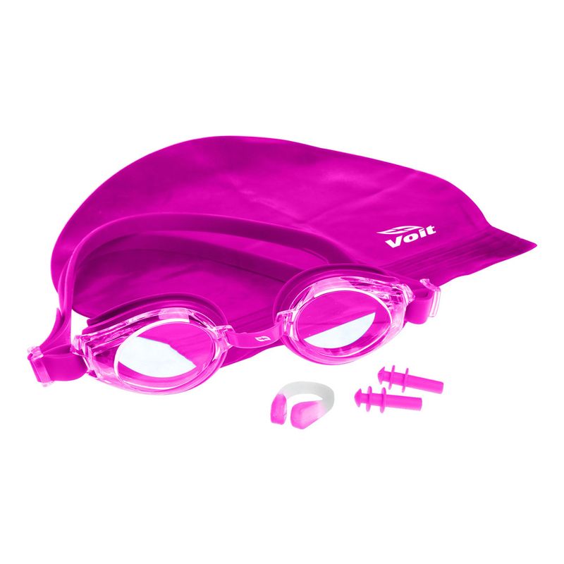 Set-de-Natacion-Adulto-Gorra---Goggles---Tapones-de-oido---Naricera-Adventure-I-Rosa