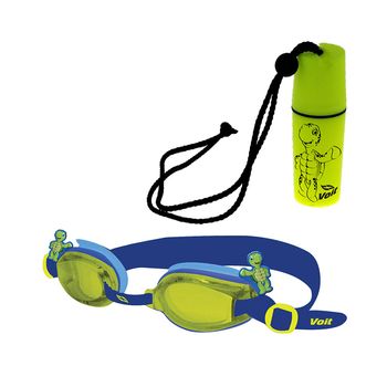 Set de Natación Kids Goggle + Botella Aqua Rock Azul
