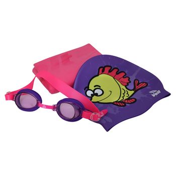 Set de Natación Kids Gorra + Goggle + Toalla Training Lila
