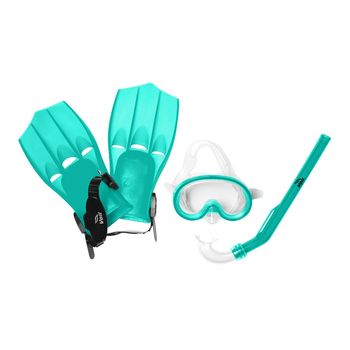 Set Acuático Kids Visor + Snorkel + Aletas Aqua