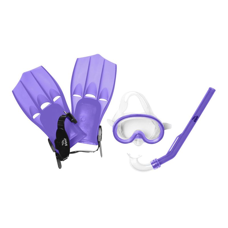 set-acuatico-kids-visor-snorkle-aletas-morado