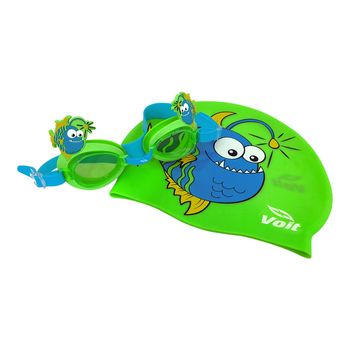 Set de Natación Kids Gorra + Goggles Aquatic Verde