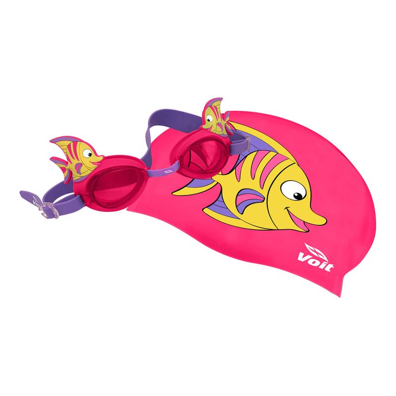 set-de-natacion-kids-gorra-goggles-aquatic-rosa