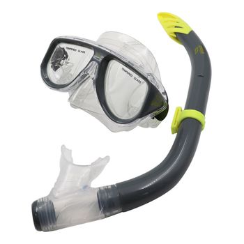 Set Acuático Senior Visor + Snorkel Gris