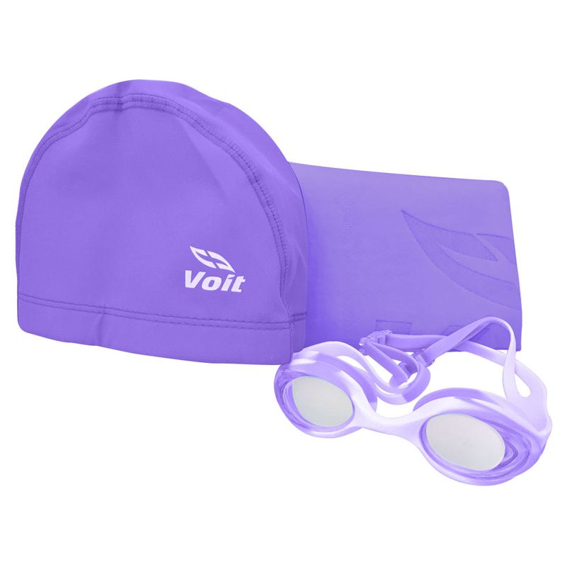 set-de-natacion-baby-goggle-gorra-toalla-morado